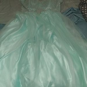 Teal Princess Prom Dress